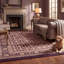 Tapis Heather2 traditionnel de style persan audacieux, or, rose, gris, ivoire, lavable en machine, antidérapant, à poils courts, pour l'intérieur et l'extérieur, adapté aux animaux domestiques, idéal pour le salon, la chambre, la salle à manger, l'entrée, le couloir ou le bureau.-1164111706