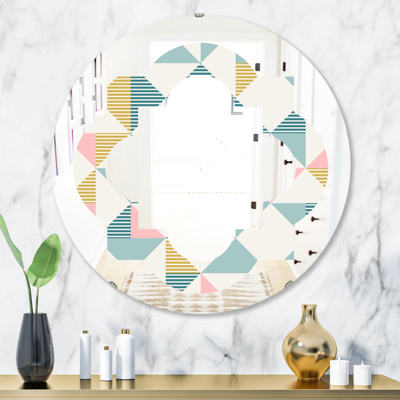 Miroir mural Quatrefoil Diamond I, H 23,6 po x l 23,6 po
