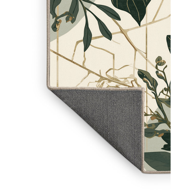 Tapis floral moelleux moelleux en jais de jardin beige, 4' Square