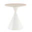 Ensemble de 2 tables basses rondes, plateau de table en travertin avec base en acier, table basse multifonctionnelle (blanc)