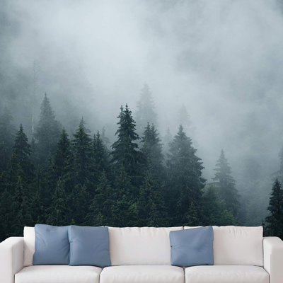 Forest in Mist Wall Mural -  IDEA4WALL