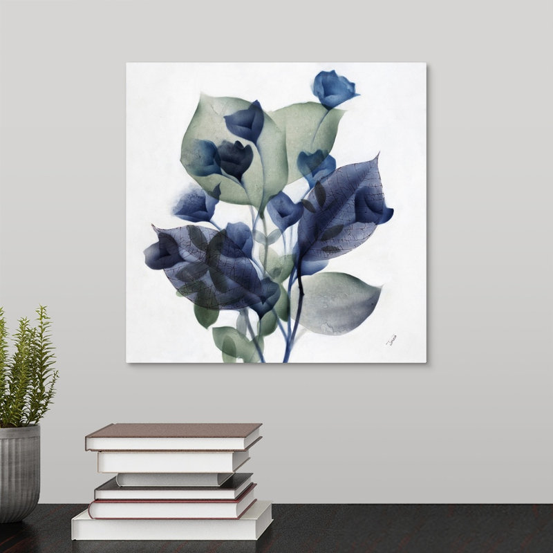 « blue bud ii »-reproduction d’art sur toile, Toile tendue, H 12 po x l 12 po x P 1,25 po