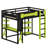 All-in-One Loft Bed System with Desk, Storage, Fast Charging & Customizable RGB Lights-470847805