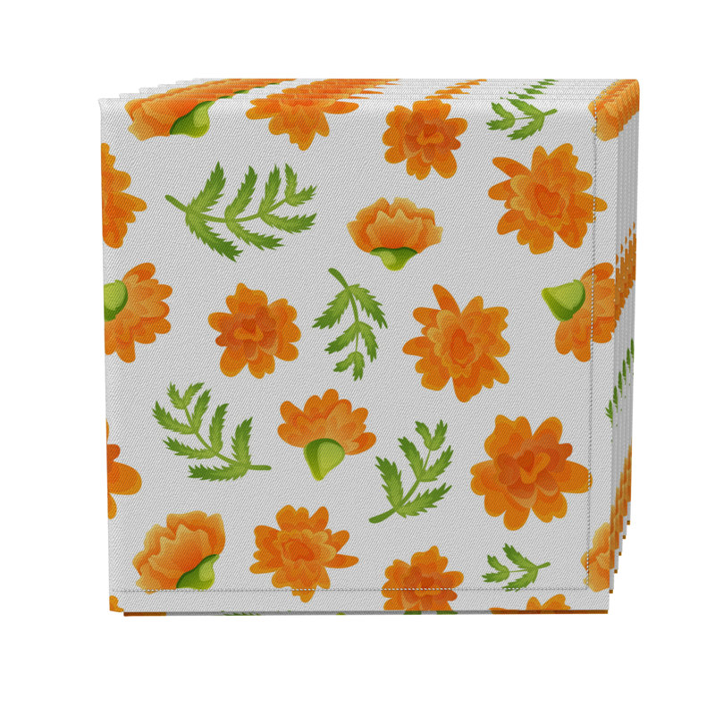 Cotton Twill Floral Square Napkin