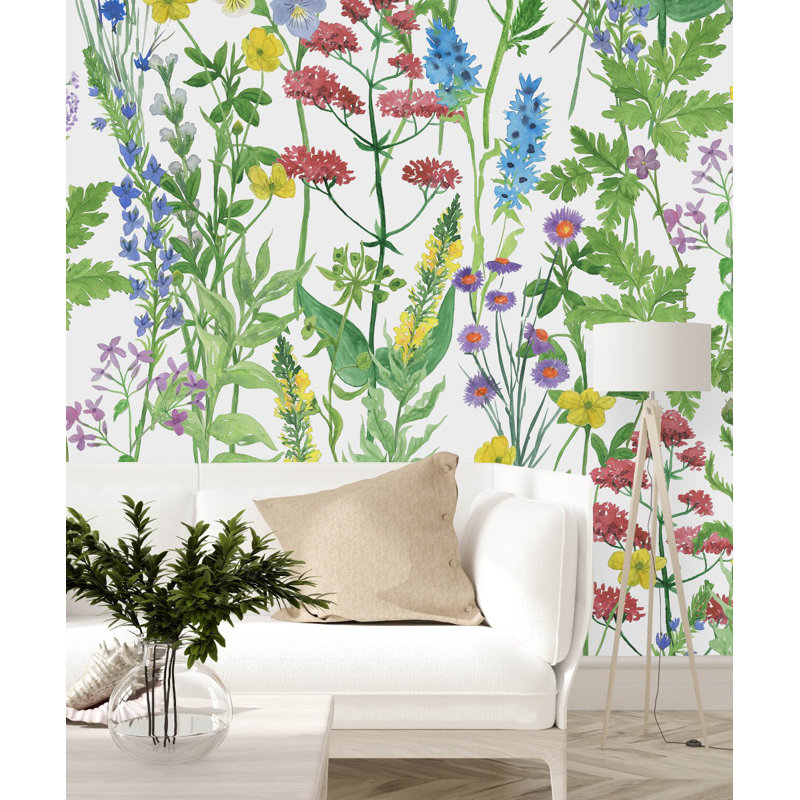 Peel & Stick Floral Wall Mural, 8.33' W x 8.33' L
