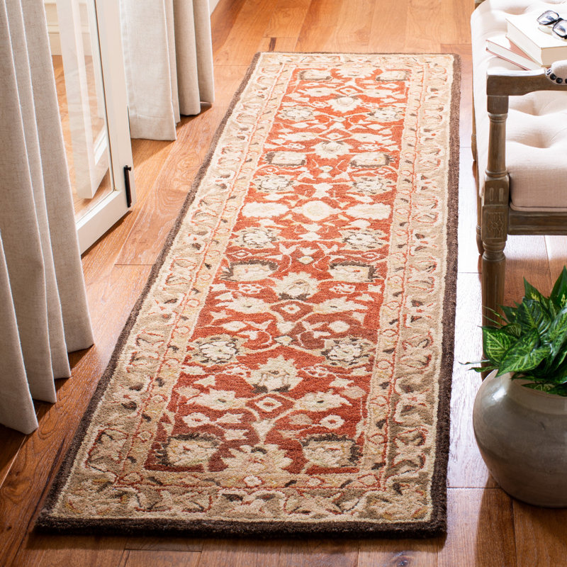 Tapis oriental en laine touffeté à la main Tingley, Tapis de couloir 2 pi 3 po x 12 pi