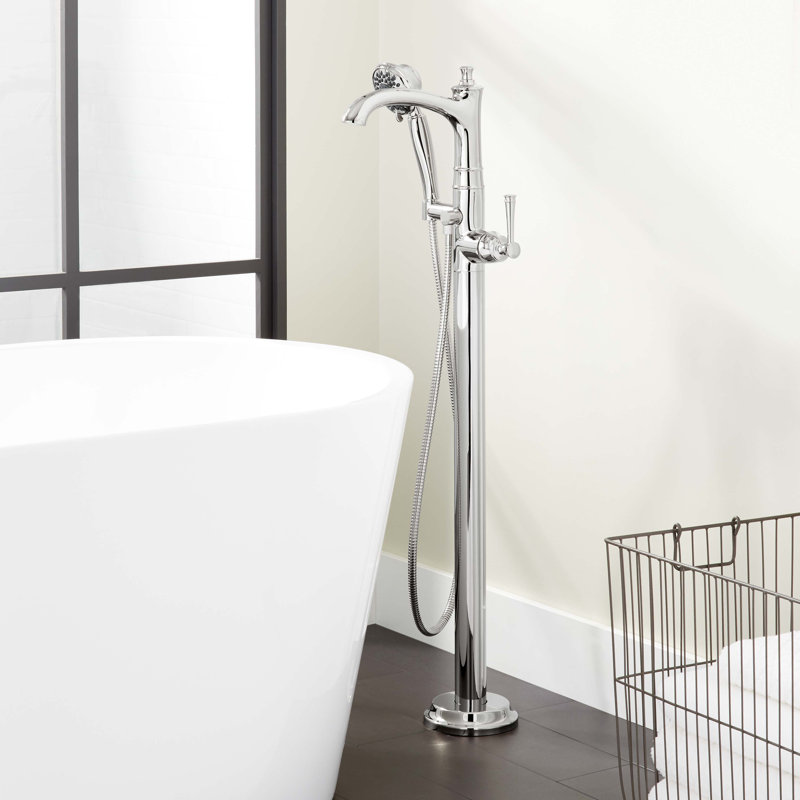 Beasley Freestanding Tub Filler - Without Rough-In Valve, Brushed Nickel