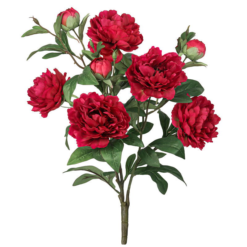 Bouquet de tiges de pivoines artificielles, Rouge