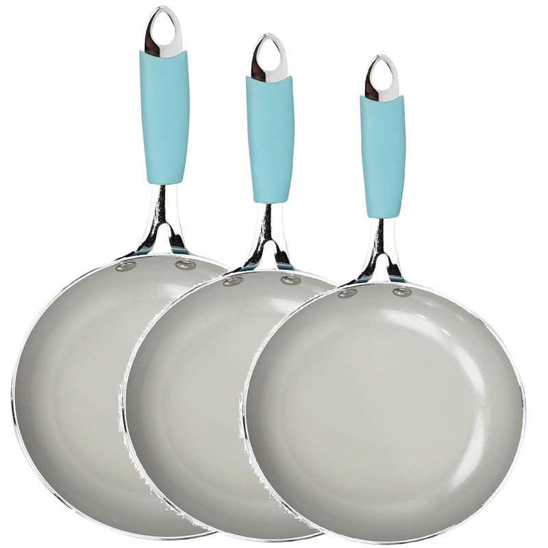 Wiltraud 14 - Piece Aluminum Cookware Set, Blue/Grey