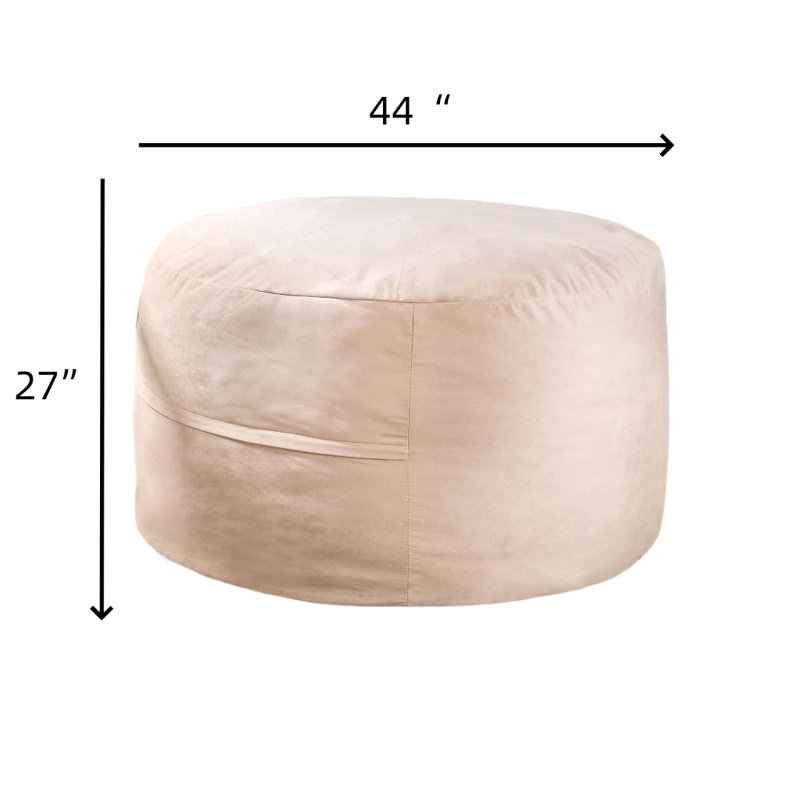 Bean Bag Chair, 4FT Bean Bag With Velvet Cover, Giant Bean Bag Chairs  With Filler Adult, Bean Bag Sofa Filled With High-Density Sponge For Living Room, Bedroom