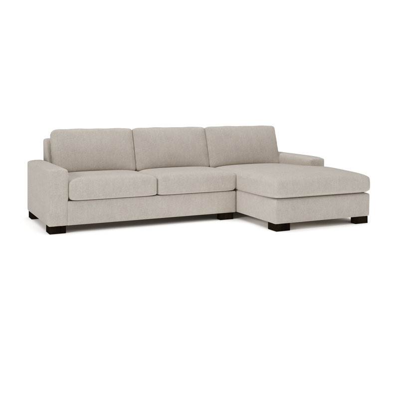 Jonie 115" 2-Piece Upholstered Chaise Sectional, Right Hand Facing, Monique Twine Textured Chenille