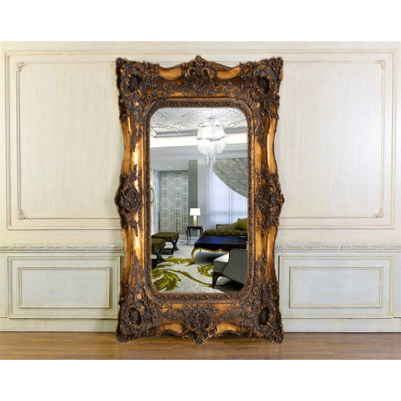 Dayla Solid Wood Mirror, 90" H x 54" W x 4" D, Gold