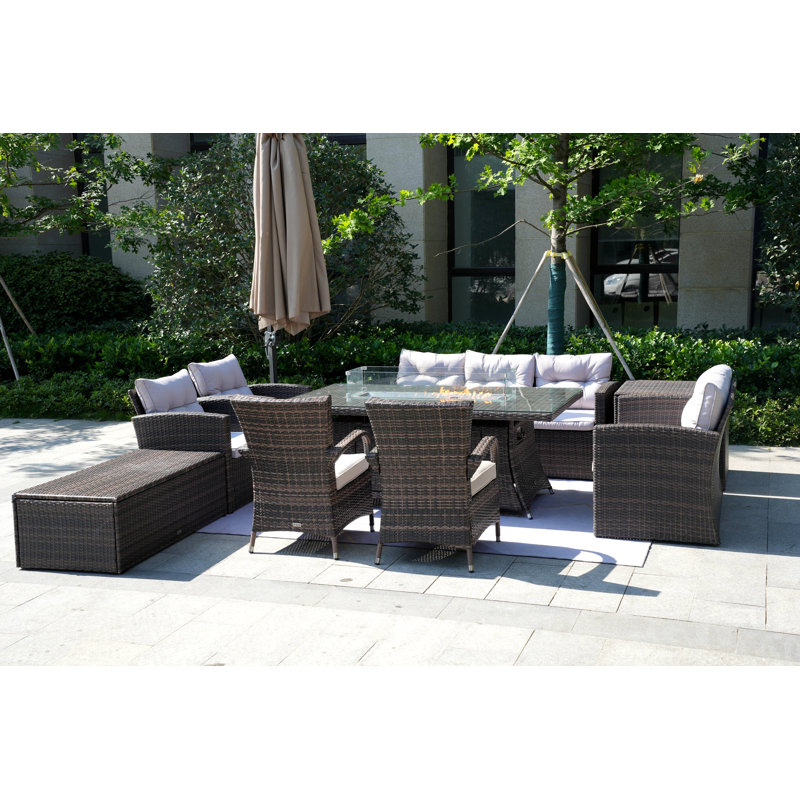 9 - Person Patio Conversation Set with Cushions