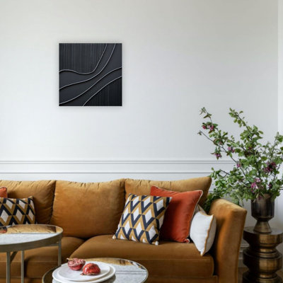 Black Texture Minimalist Canvas Wall Art 24 X 24