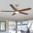 Lovonza Modern Indoor Ceiling Fan 5 Blade LED Light Remote Control Soft Brass Finish Brown Walnut Finish Blades Bedroom Patio Living Room Kitchen -40196253-12971594