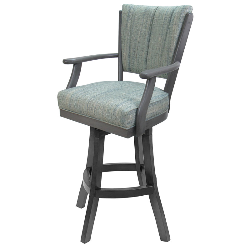 Callisnagh No Extra Tall Swivel Wood Stool - Red- Honey, Light Gray, Extra Tall (34" Seat Height)