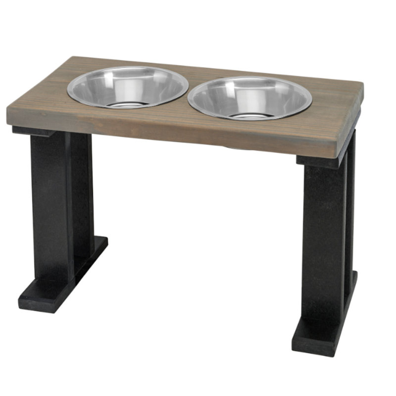 Elevated Feeder, Black/Gray, Large (16")