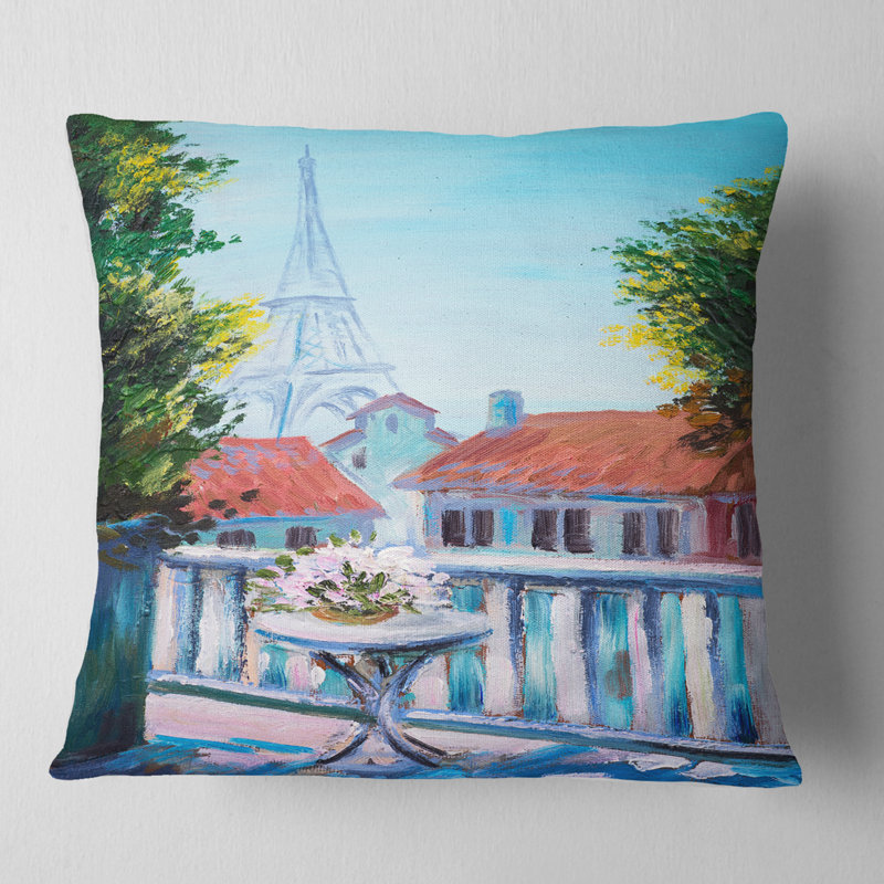 Coussin Schafer Landscape Paris Eiffel Tower, 16 po x 1 po, Coussin décoratif