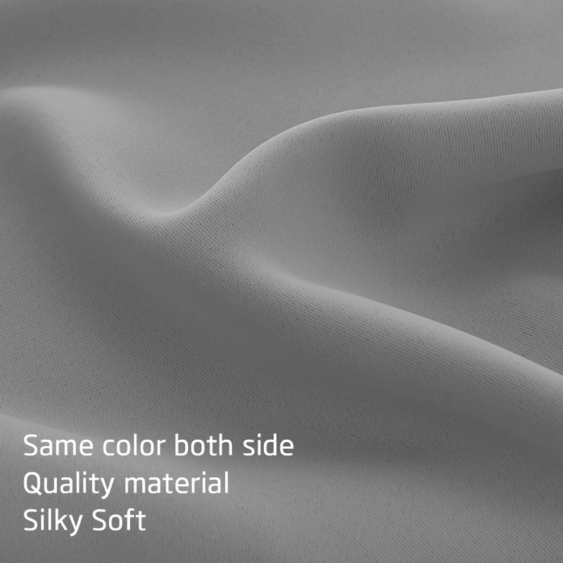 Polyester Blackout Rod Pocket Valance, Silver Gray, 52" W x 18" L
