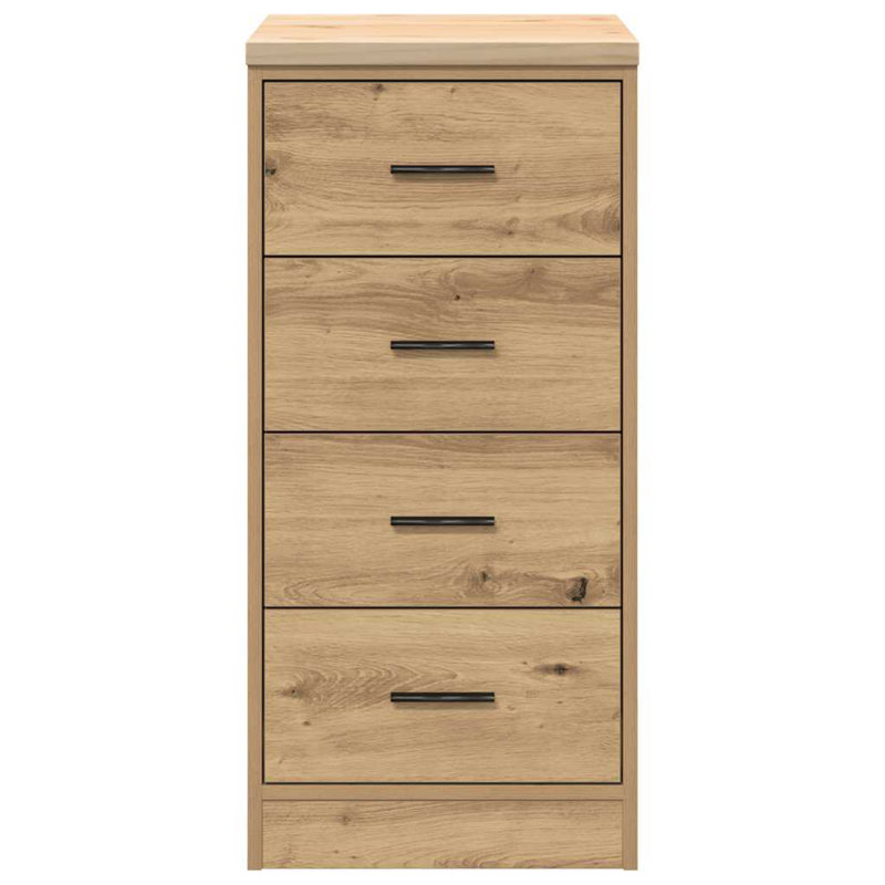 Solid Wood Single Storage Cabinet ( 85cm H x 40cm W x 51cm D), Artisan Oak