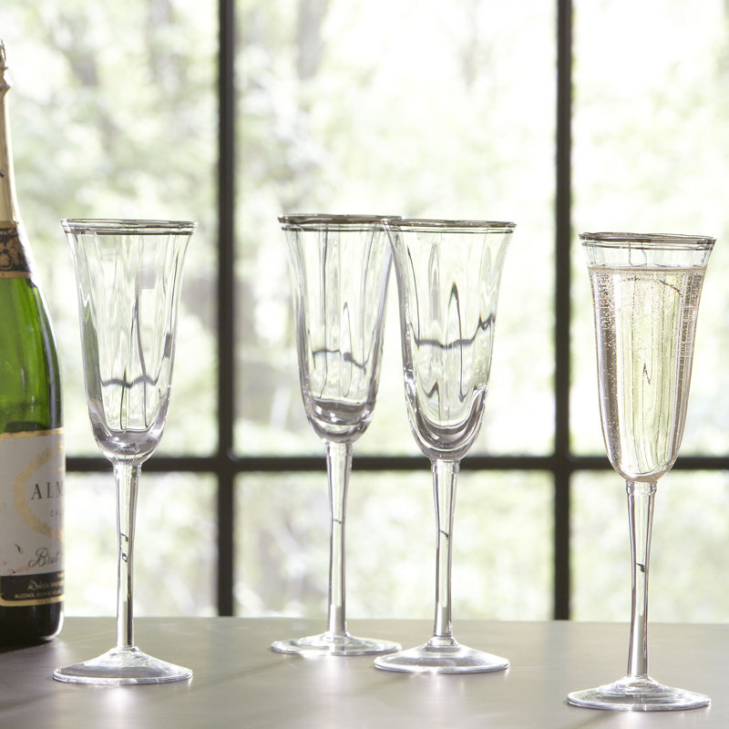 6 oz. Isalei Flûte en cristal, Argent