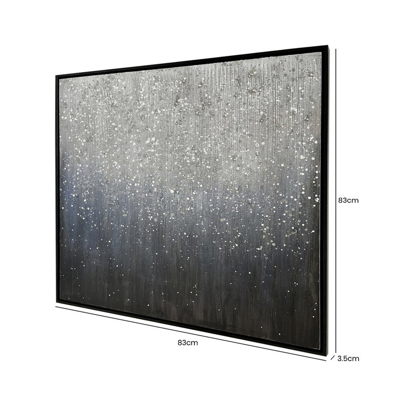 Framed Light Abstract Wall Art for Bedroom & Living Room, Blue & Grey Wall Mounted Painting