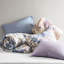 Literie à motif floral grand bleu avec édredon et draps, microfibre douce, aquarelle, pour matelas de 16 po, lit lavable à la machine et brossé