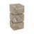 Modern Onyx Marble Stacked Cubes Candle Holder for Home Decor - Decorative Pillar Candlestick Holder for Tabletop Accent - Ivory & Tan-348992961