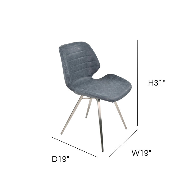 Chaise d'appoint rembourrée Hemani, Bleu foncé