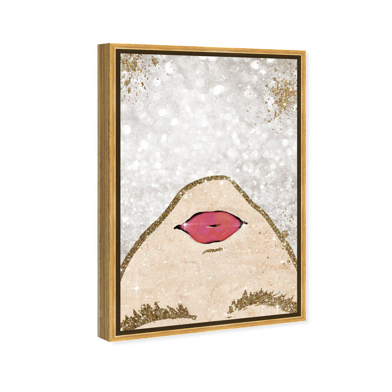 Sparkle Coveted Girl - Graphic Art Print on Canvas, 54" H x 36" W, Gold Framed