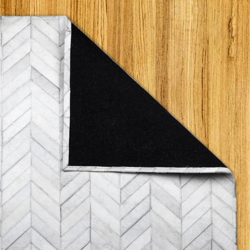 Tapis rectangulaire en peau de vache Bolme One-of-a-Kind, Rectangle 8 pi x 10 pi