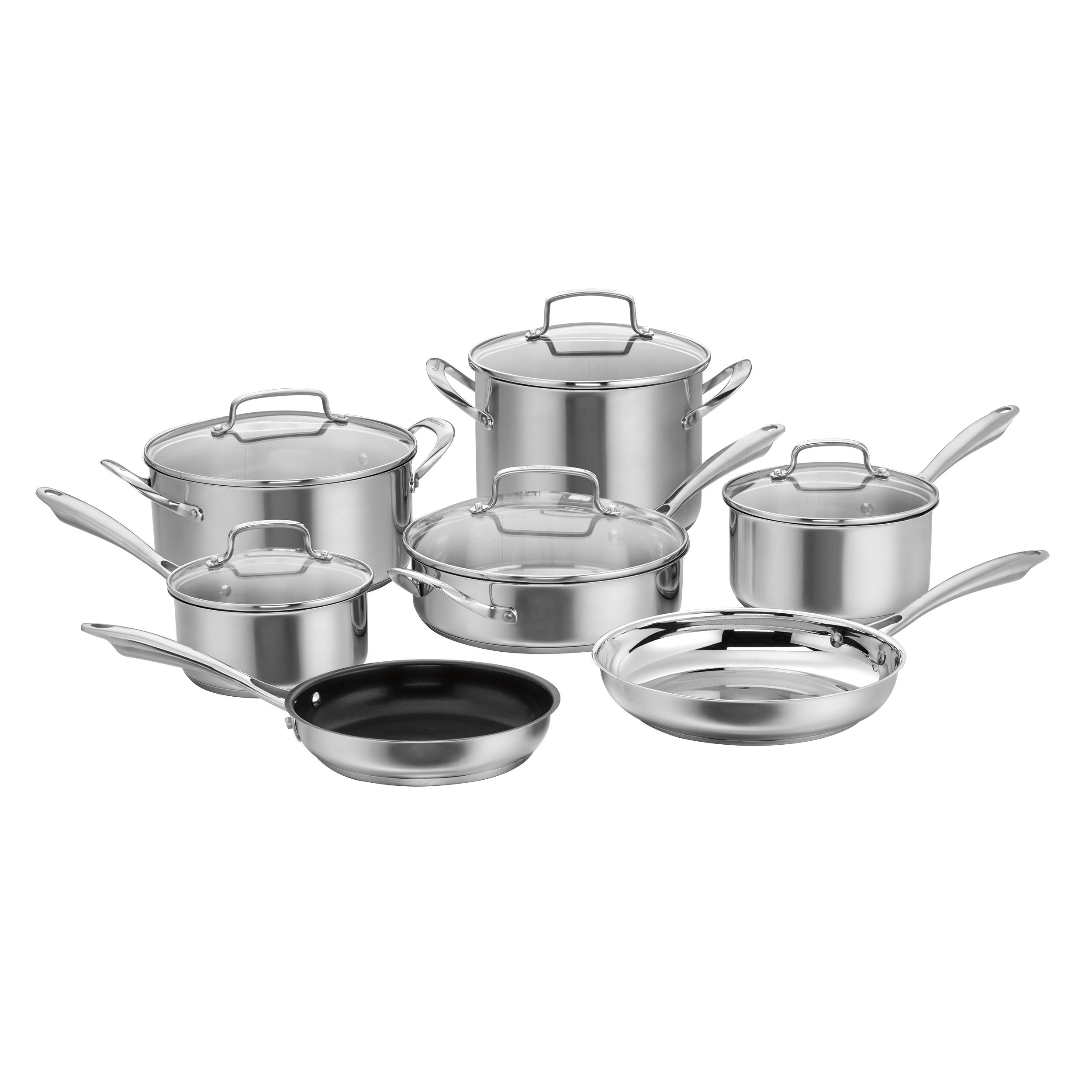  Gibson Home Back to Basics Stainless Steel Cookware Set, 32- Piece , Stainless Steel,Silver: Home & Kitchen