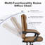 Ergonomic Mid-Back Swivel Office Chair, Executive Chair with Adjustable Lumbar Support, Soft Padded Armrests-1415928204-1415928206