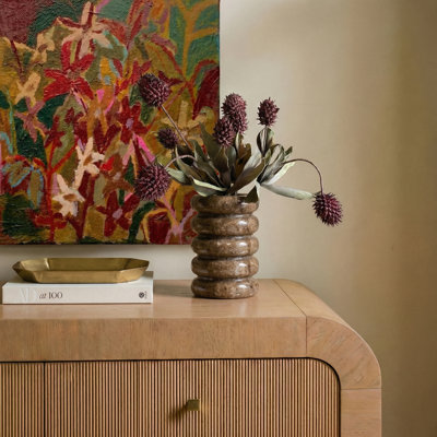 Vase en marbre brun