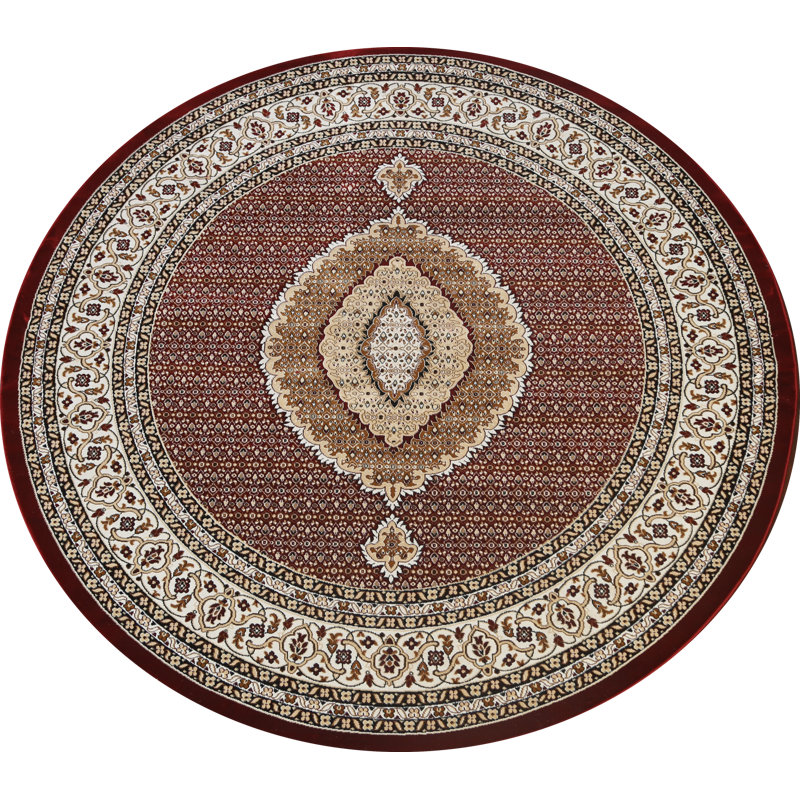 Tapis traditionnel Tabriz Mahi, Rond 8 pi 0 po x 8 pi 0 po