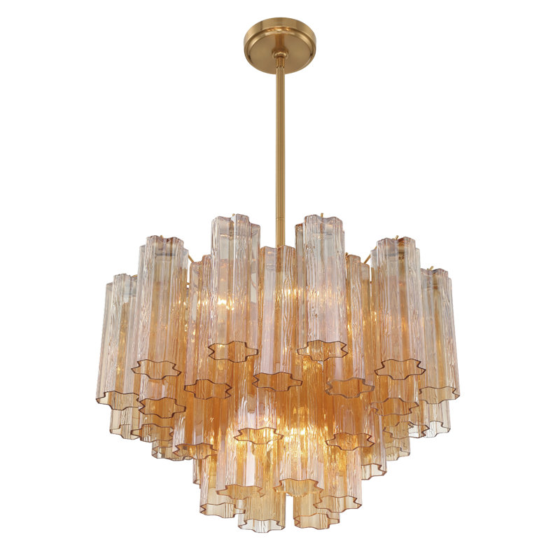 Arras 9-Light Chandelier, Laiton vieilli, Jaune, H 14,25 po x l 22 po x P 22 po