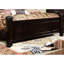 Très grand lit en bois, couleur noyer foncé, décoration florale de tête de lit style transitionnel, tête de lit à conception gracieuse, structure solide-609732686-609732674