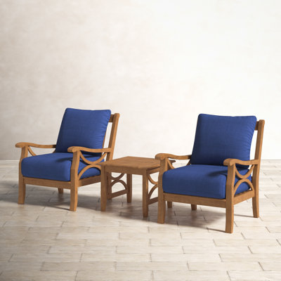 Brunswick Teak 2 - Person Patio Conversation Sets with Cushions