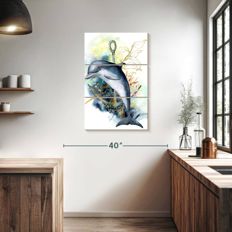 Brampt Dolphin Underwater, 38" H x 24" W
