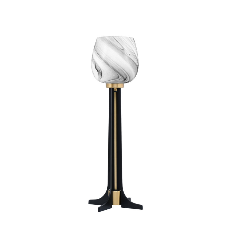 Lampe de table Malakah, Noir mat / laiton nouvel âge