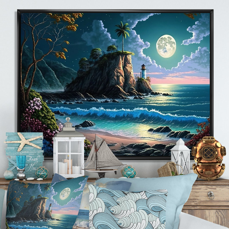 Coucher de soleil moderne en style I - reproduction sur toile, H 30 po x l 40 po x P 1,5 po, Cadre flottant noir