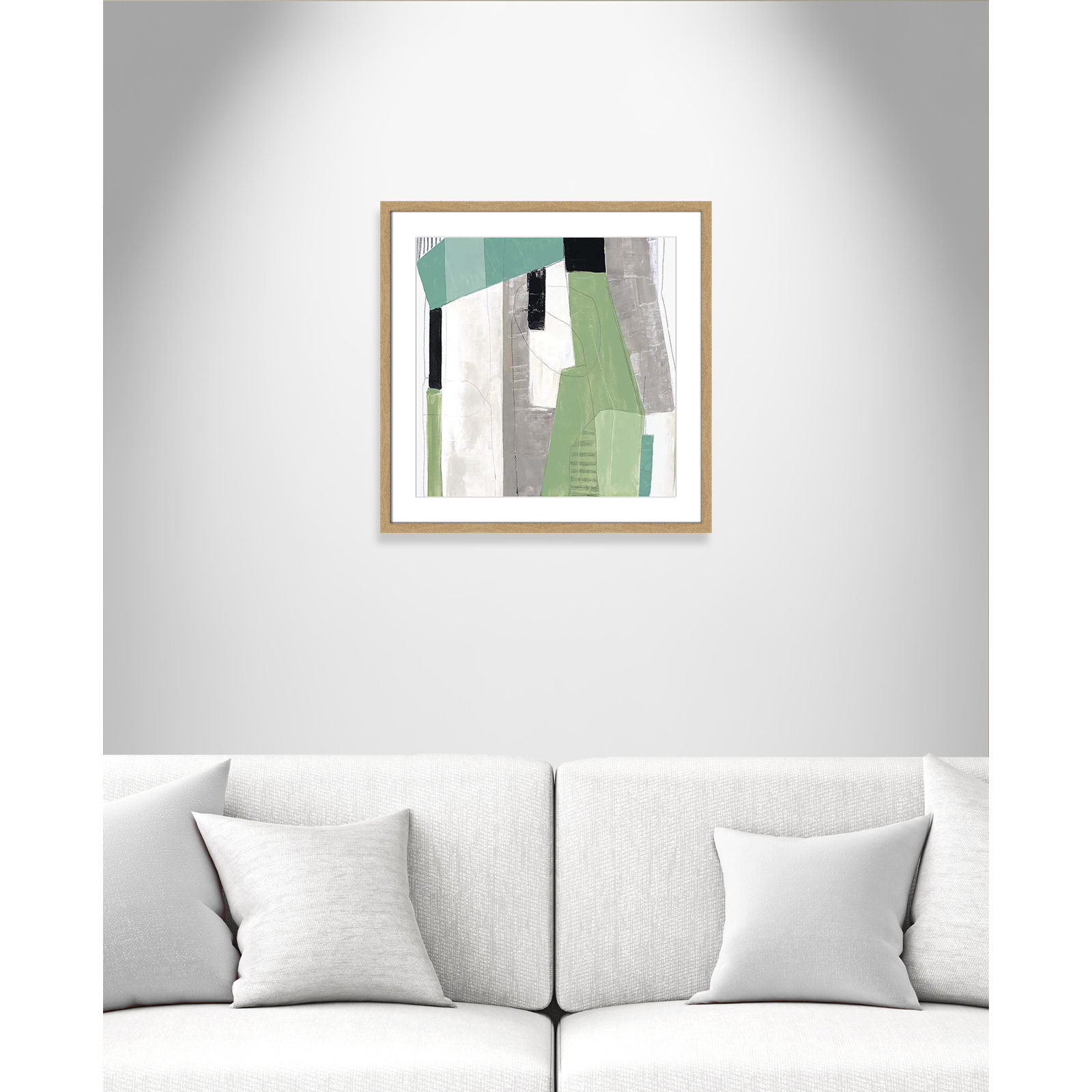 Evergreen Essence I Print, 23.5" H x 23.5" W x 1.25" D, Natural Box Framed