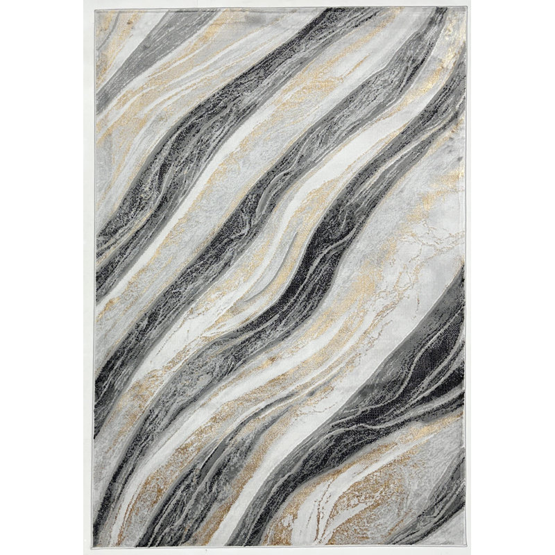 Tapis moderne abstrait abstrait Tabernash, Rectangle 5 pi 3 po x 7 pi 7 po