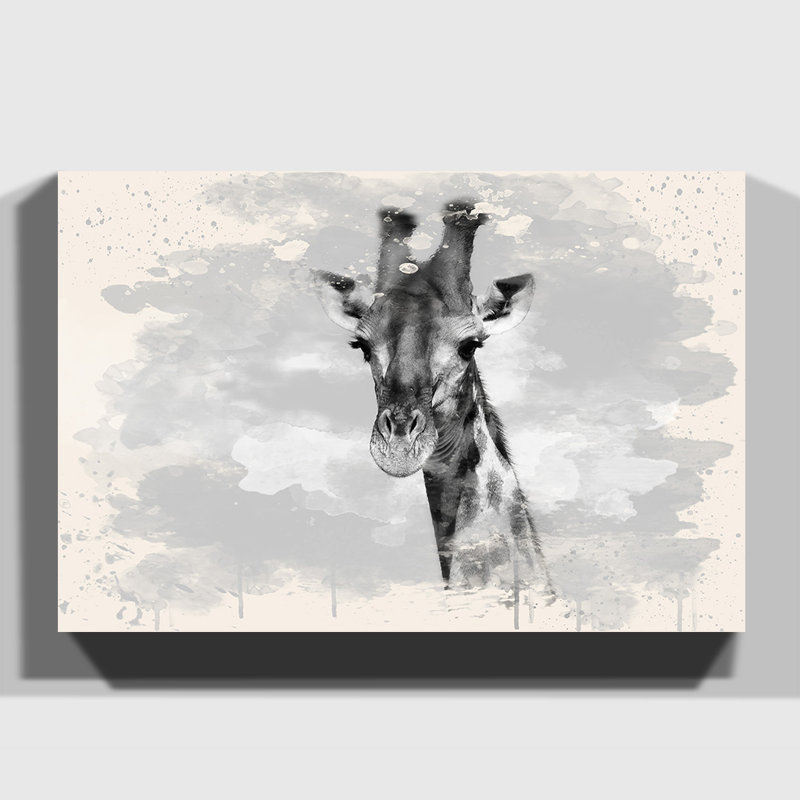 Giraffe Painting on Canvas - Wrapped Canvas, 35cm H x 50cm W