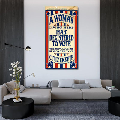 ArtDirect Vintage Apple Collection Gallery Wrapped Canvas Art Titled: Woman Vote
