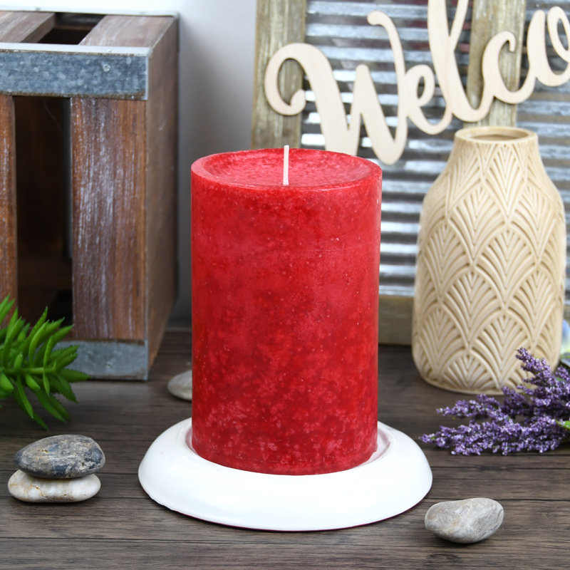 Sld Apple Crisp Scented Pillar Candle, 1, 6" H x 4" W x 4" D