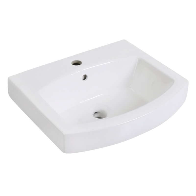 Kingston Brass Inflection 20-Inch Ceramic Bathroom Sink (1-Hole)