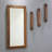 Rustic Hall Stand with Mirror & Wall Hooks, Walnut Color, 19.7 x 43.3 inches | 100% Pine Solid Wood Construction | 3 Multipurpose Hooks for Coats & Bags | Perfect for Entryway, Traditional & Functional Design