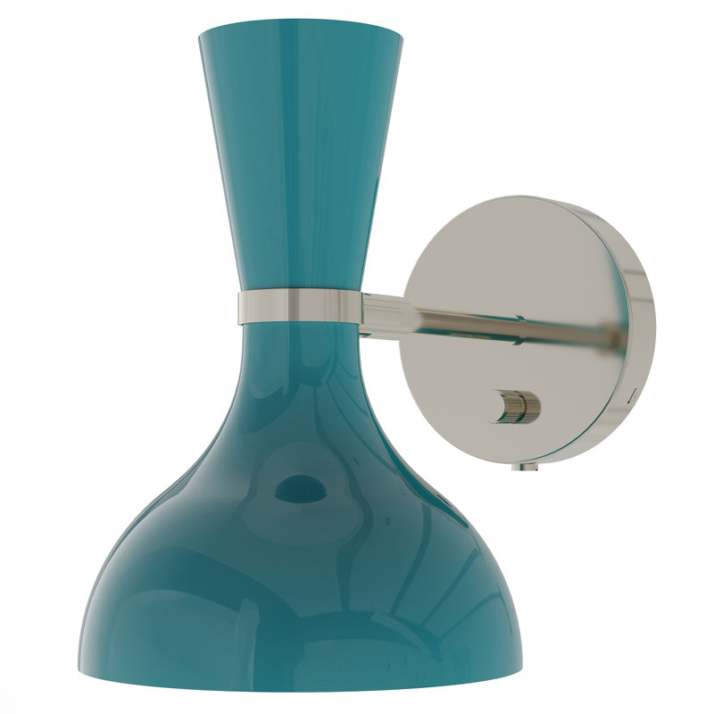 Clare 1 - Light Flush Mounted Sconce, Polished Nickel, Peacock