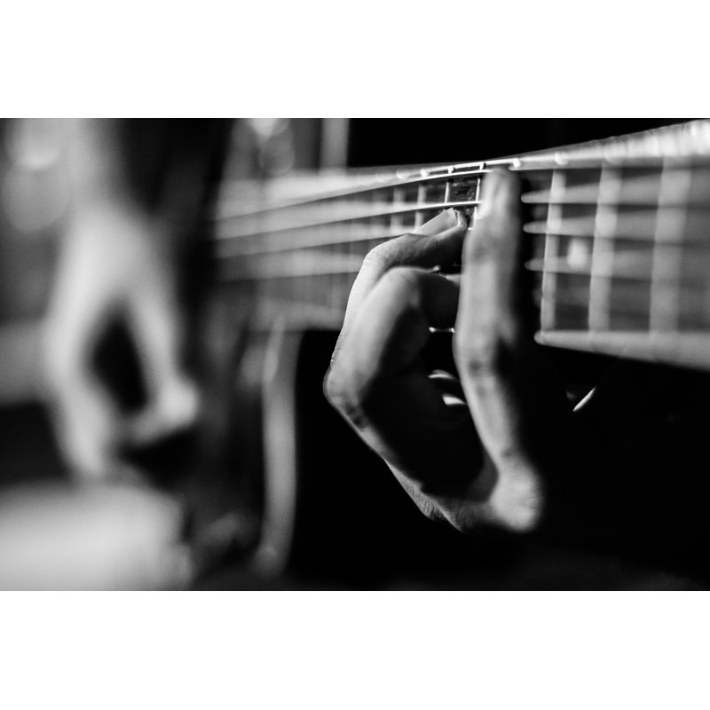 Playing Guitar - Wrapped Canvas Print, 30cm H x 46cm W x 3.8cm D